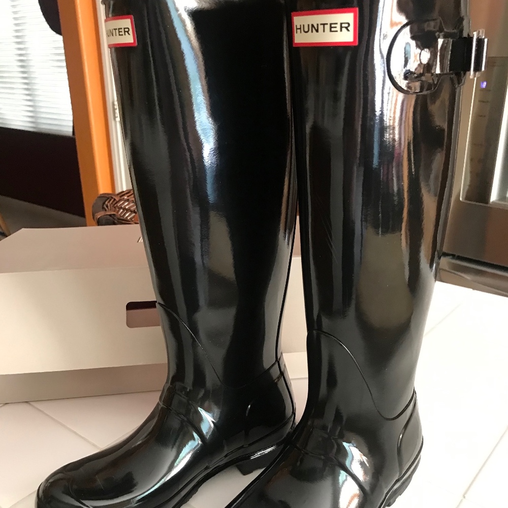Hunter Tall Black Gloss Rain Boots